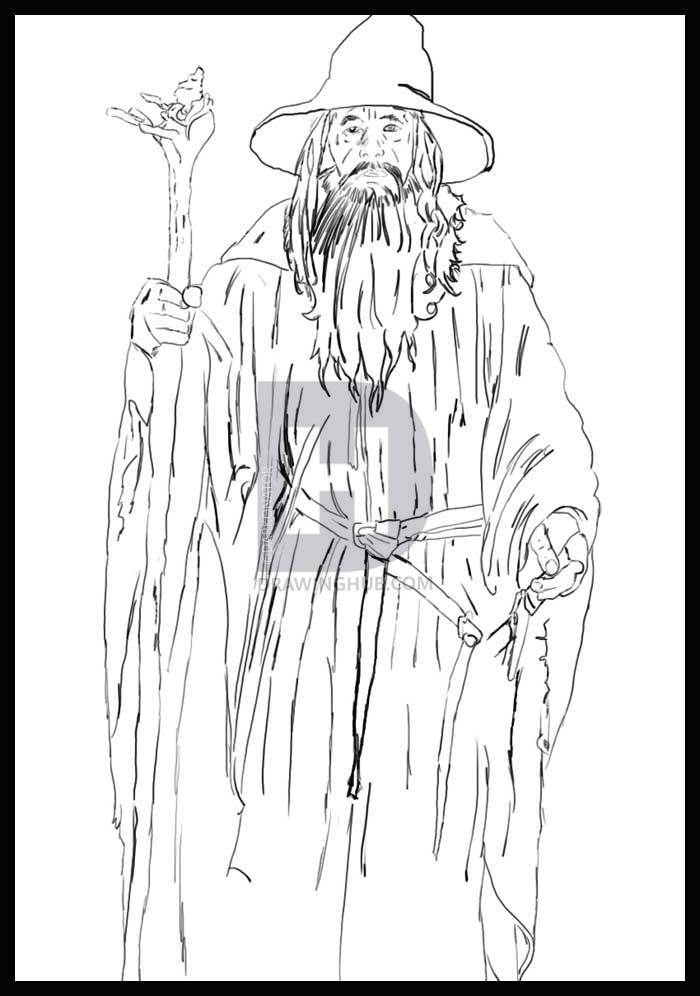 700x996 how to draw a wizard, step - Wizard Drawing
