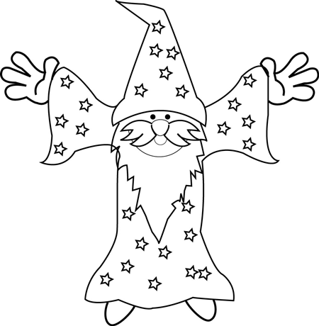 450x460 How To Draw Cartoon Wizards With Easy Step - Wizard Drawing