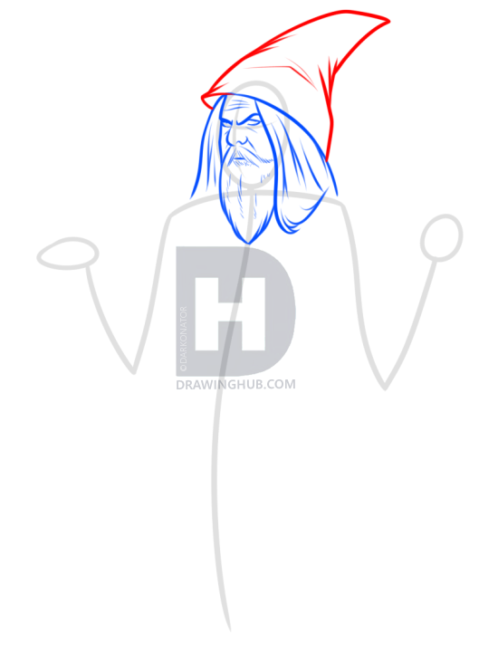 529x720 easy wizard drawing lesson, step - Wizard Hat Drawing