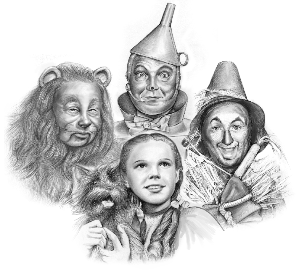 1010x914 Drawing Of Dorothy Friends We're Off To See The Wizard - Wizard Of Oz Drawings
