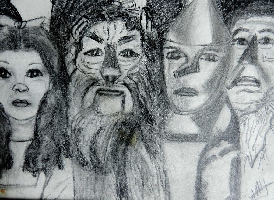 900x659 Wizard Of Oz Friends Drawing - Wizard Of Oz Drawings
