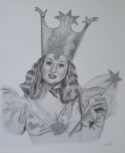 245x300 Wizard Of Oz Good Witch Pencil Print Art Detailed Drawing Signed - Wizard Of Oz Drawings