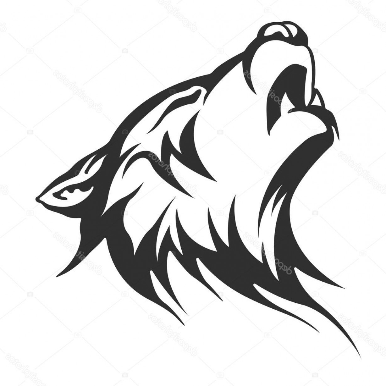 1228x1228 Stock Illustration Tribal Tattoo Wolf Designs Soidergi - Wolf Animal Drawing