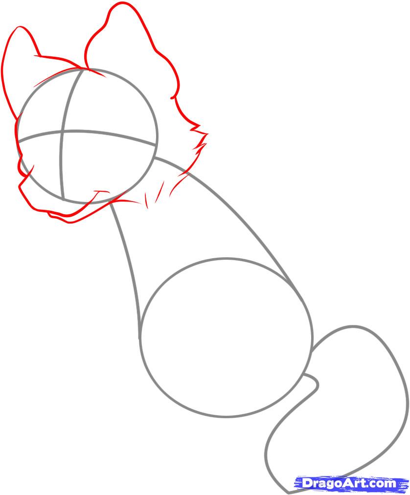 838x1012 Draw An Easy Wolf, Step - Wolf Basic Drawing