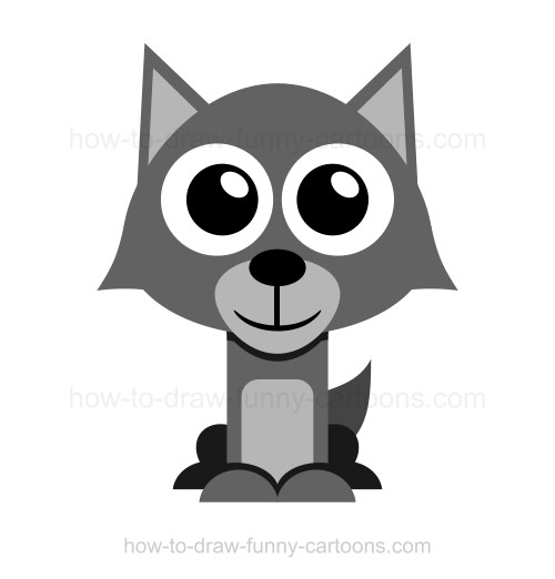 500x522 How To Draw A Wolf - Wolf Cartoon Drawing