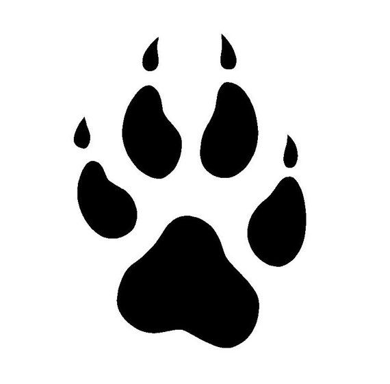 570x561 Wolf Paw Silhouette - Wolf Claw Drawing