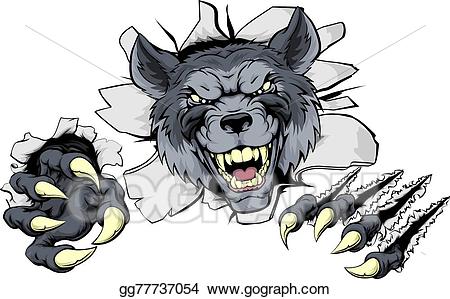 450x299 Collection Of Free Werewolf Vector Cute Download On Ui Ex - Wolf Claw Drawing