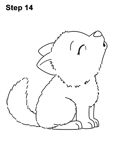 386x500 How To Draw A Wolf Howling - Wolf Cub Drawing