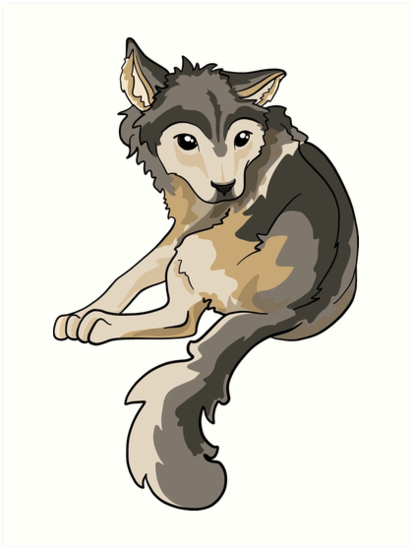 413x549 nymeria dire wolf cub puppy art prints - Wolf Cub Drawing