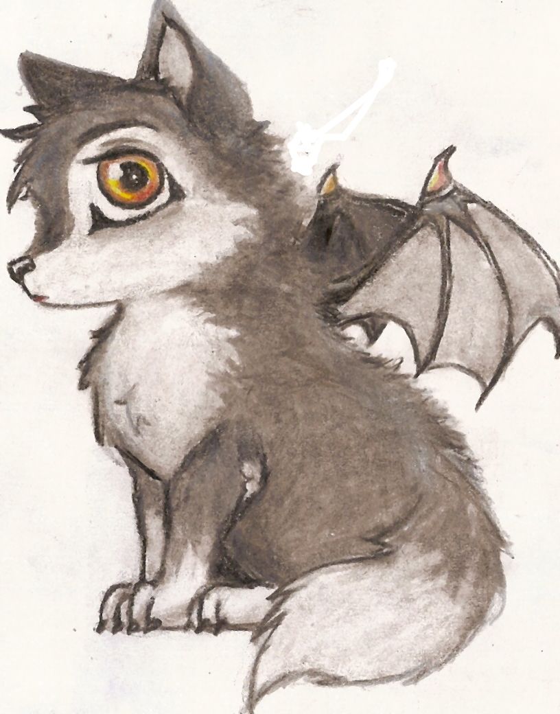 816x1040 Cute Anime Fantasy Wolves With Wings Vampire Wolf Cub - Wolf Cub Drawing