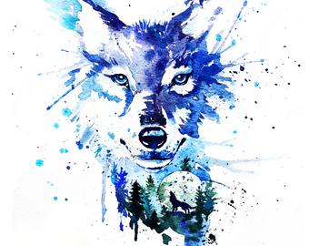 340x270 Wolf Art Etsy - Wolf Drawing Art