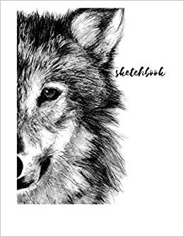 260x336 Sketchbook A Cute Black Wolf Themed Personalized Artist Sketch - Wolf Drawing Books