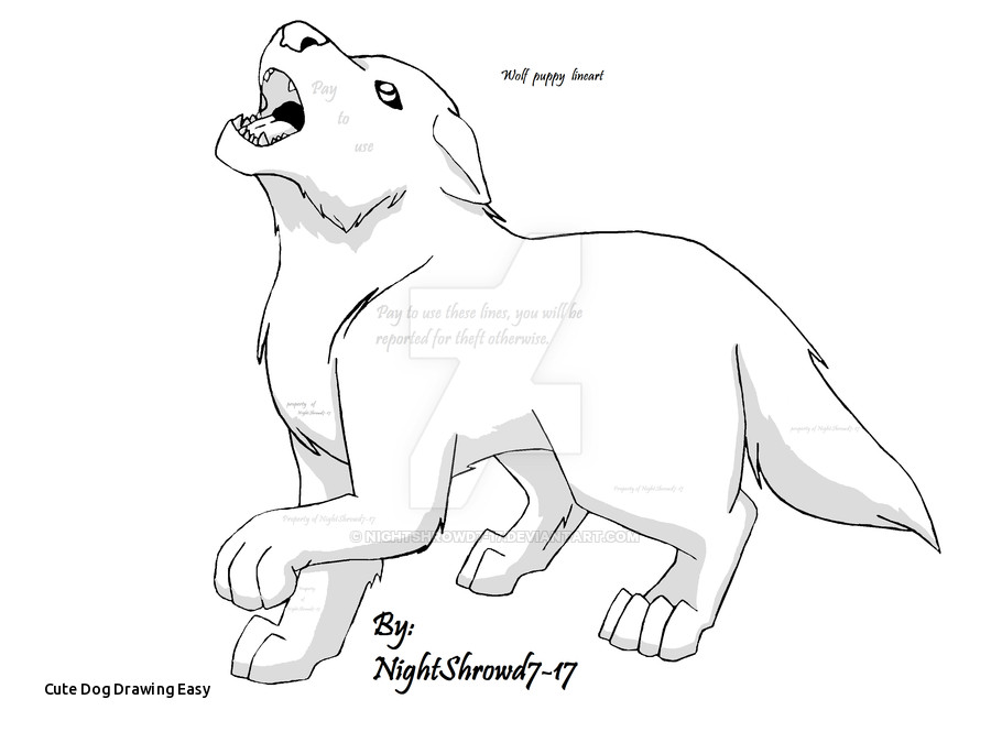 900x675 cute dog drawing easy wolf pup drawing - Wolf Drawing Easy