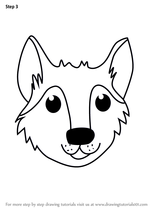 602x848 Learn How To Draw A Wolf Face For Kids - Wolf Drawing For Kids