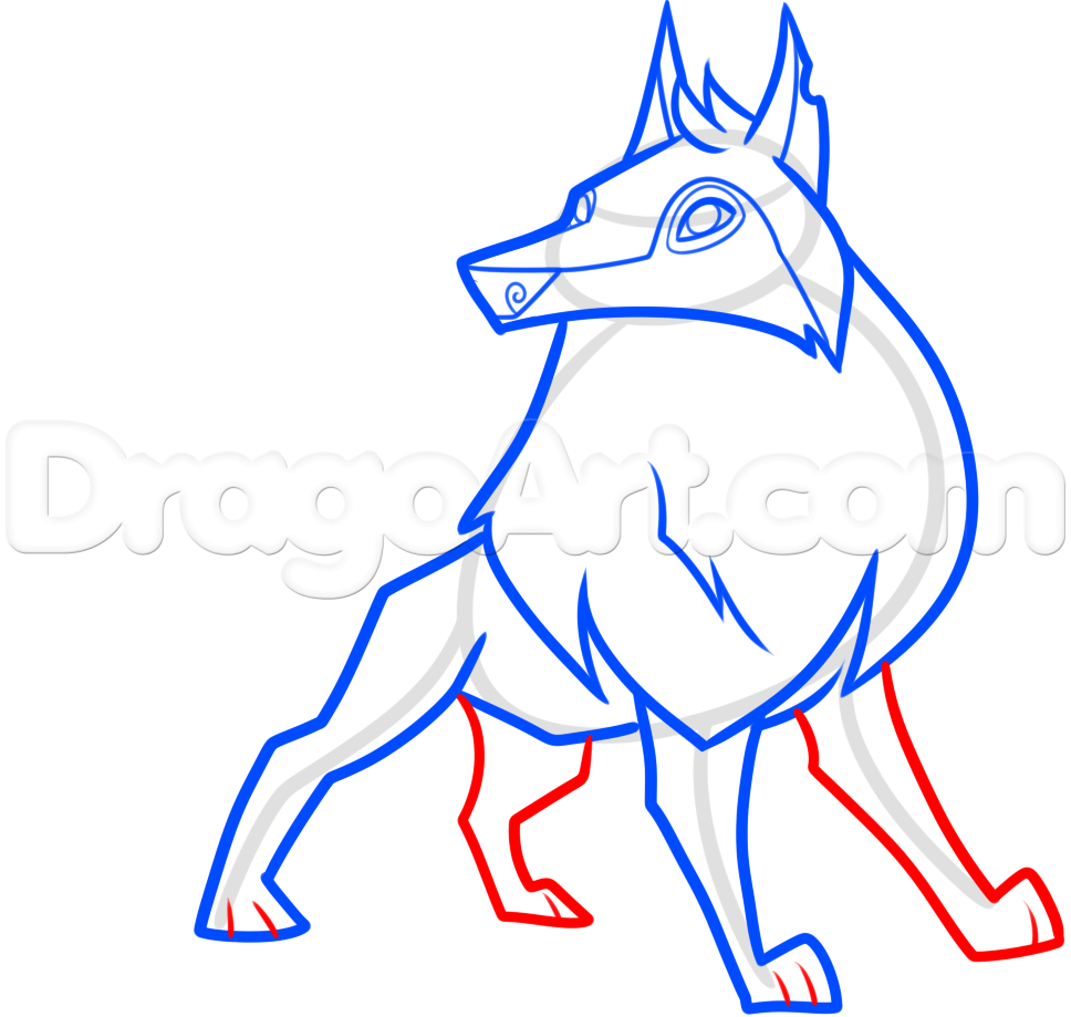 968x919 How To Draw An Animal Jam Arctic Wolf, Step - Wolf Drawing Games