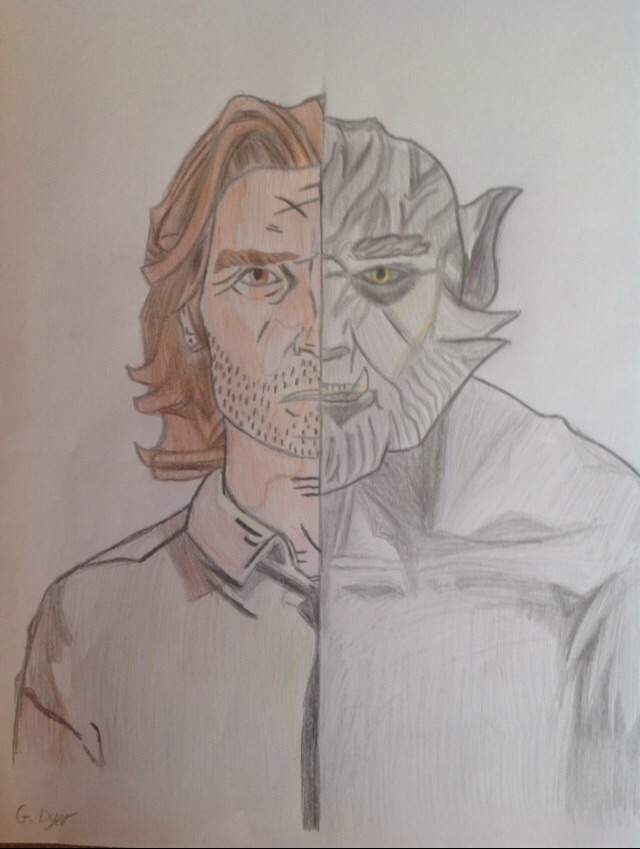 640x849 Bigby Wolf Drawing Video Games Amino - Wolf Drawing Games