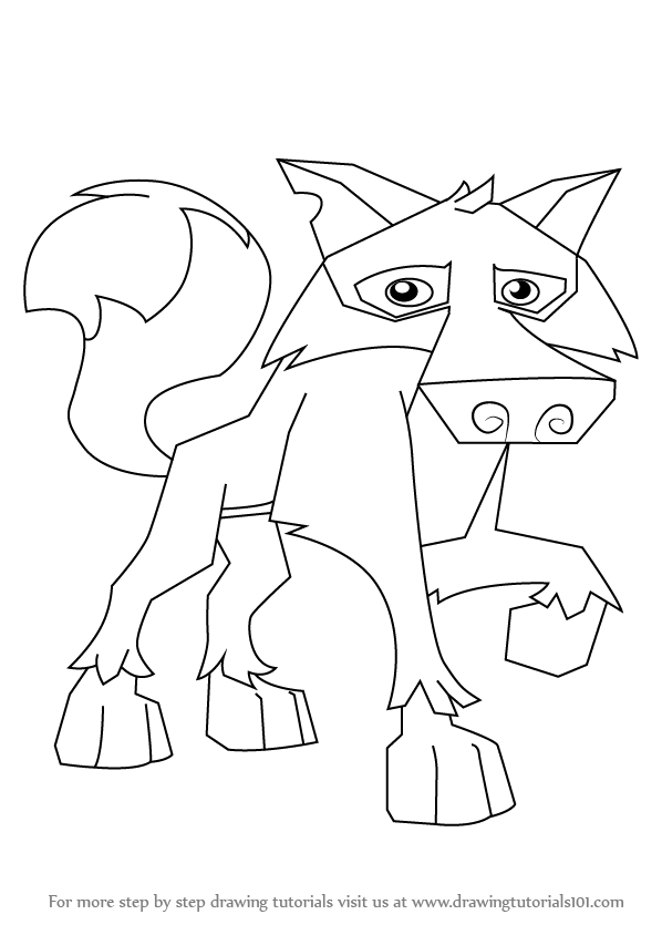 598x844 Learn How To Draw Wolf From Animal Jam - Wolf Drawing Tutorial