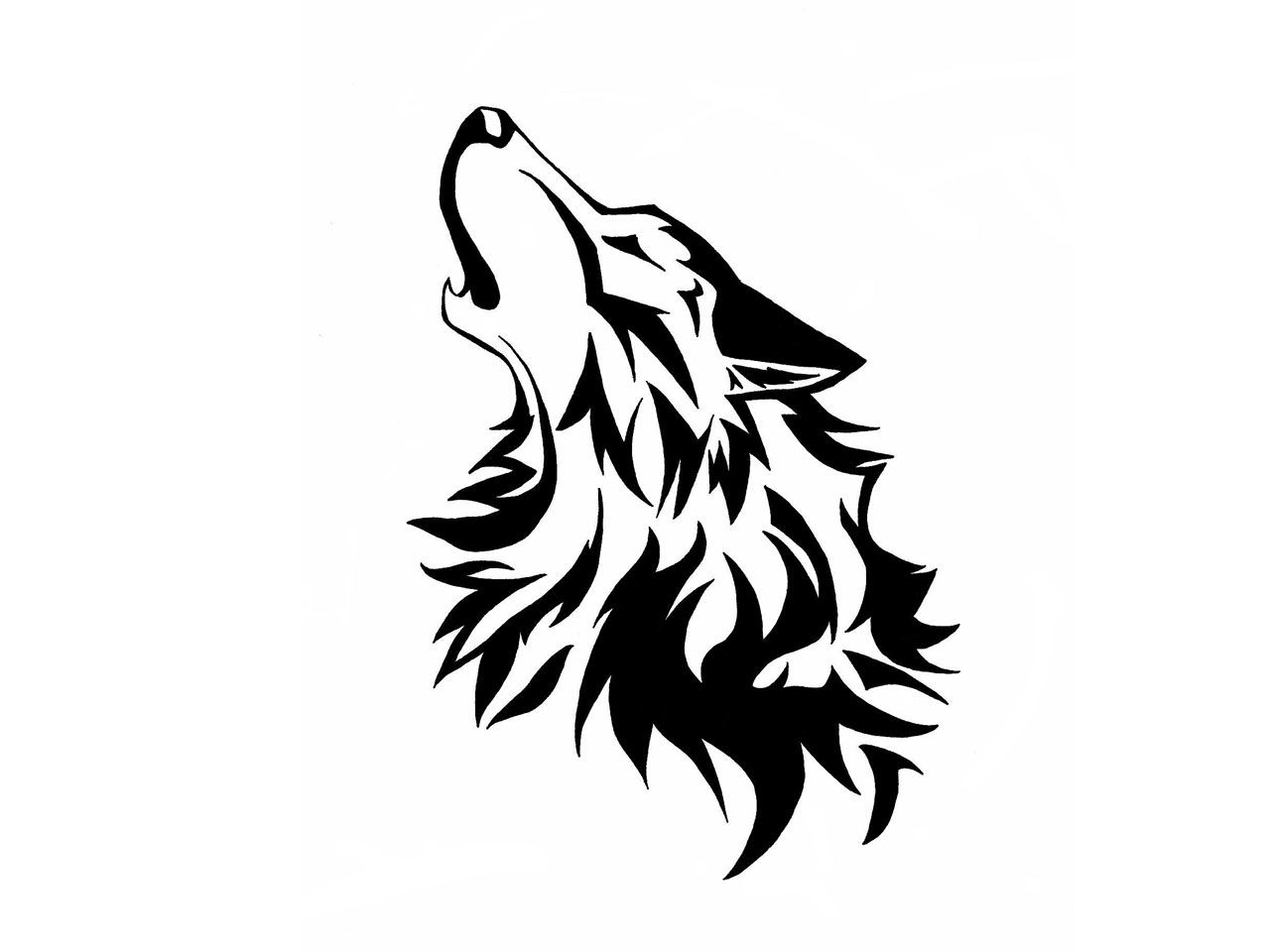 1280x960 Wolf Is Howling Drawing Wallpaper Drawings Wolf Stencil - Wolf Drawing Wallpaper