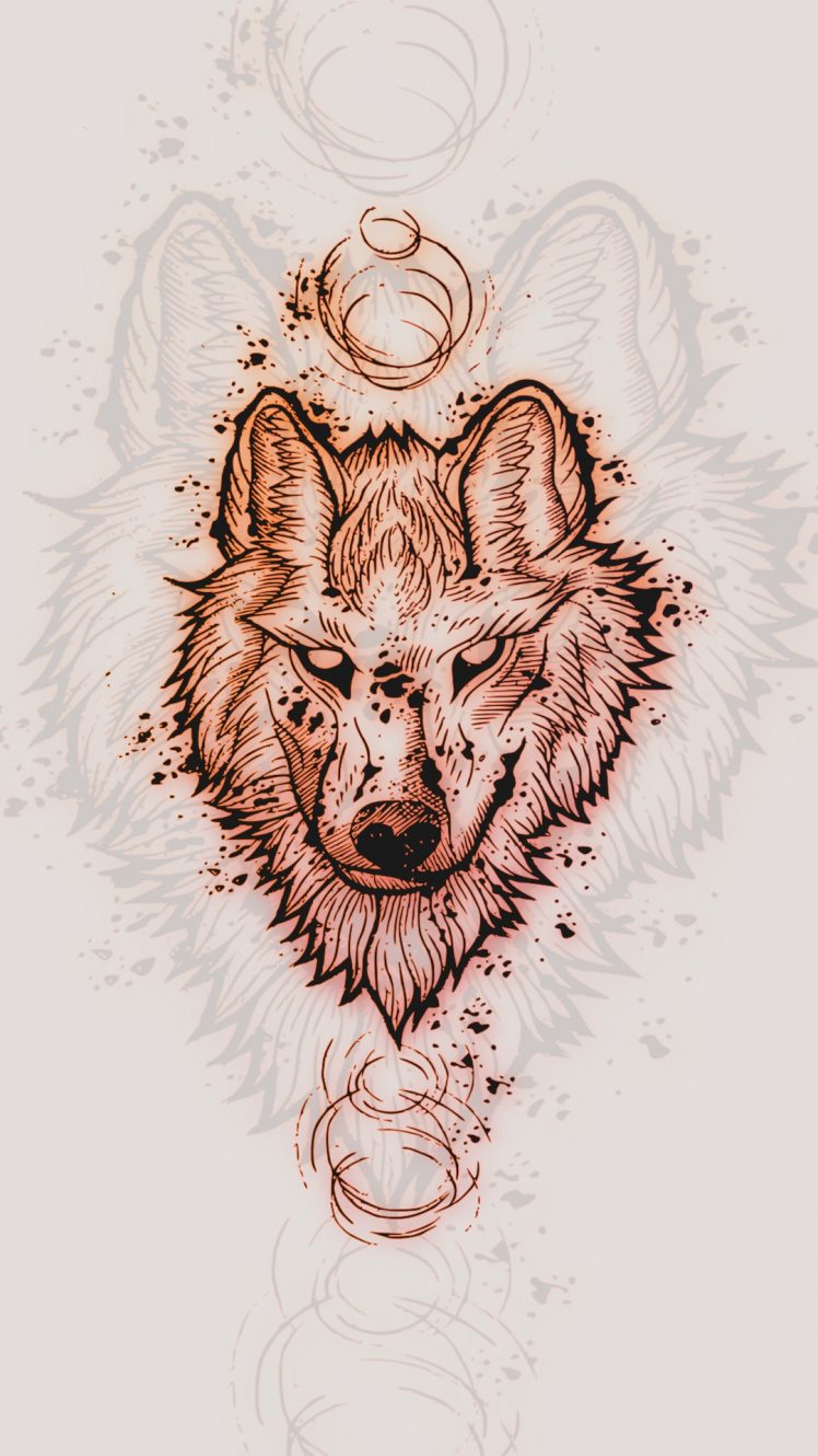 748x1330 Wolf, Drawing Wallpapers Hd Desktop And Mobile Backgrounds - Wolf Drawing Wallpaper
