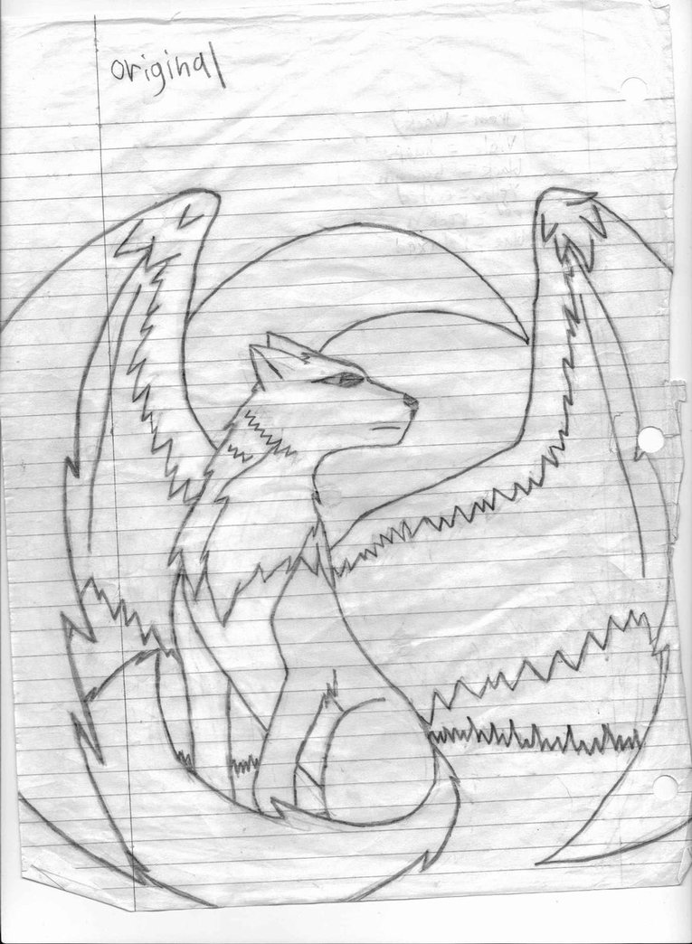 765x1044 Drawing Of Wolves With Wings - Wolf Drawing With Wings