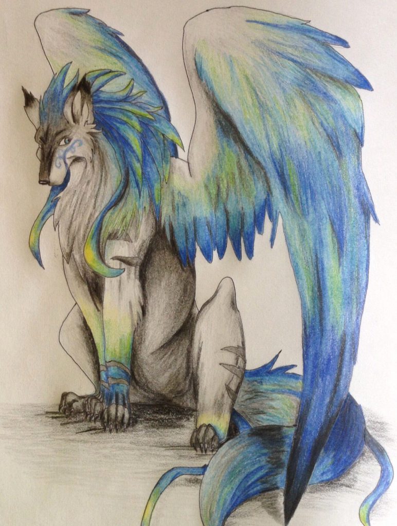 772x1024 Wolfings Howlinging Step - Wolf Drawing With Wings