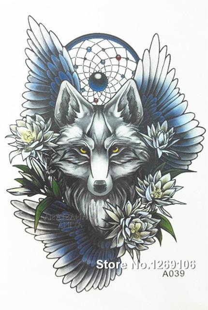 430x640 wholesale new simple cool tattoo wolf with dreamcatcher - Wolf Dreamcatcher Drawing