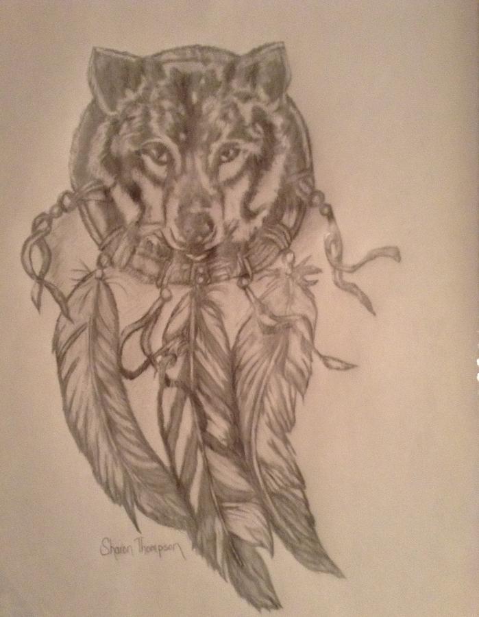 Wolf Dreamcatcher Drawing at PaintingValley.com | Explore collection of ...