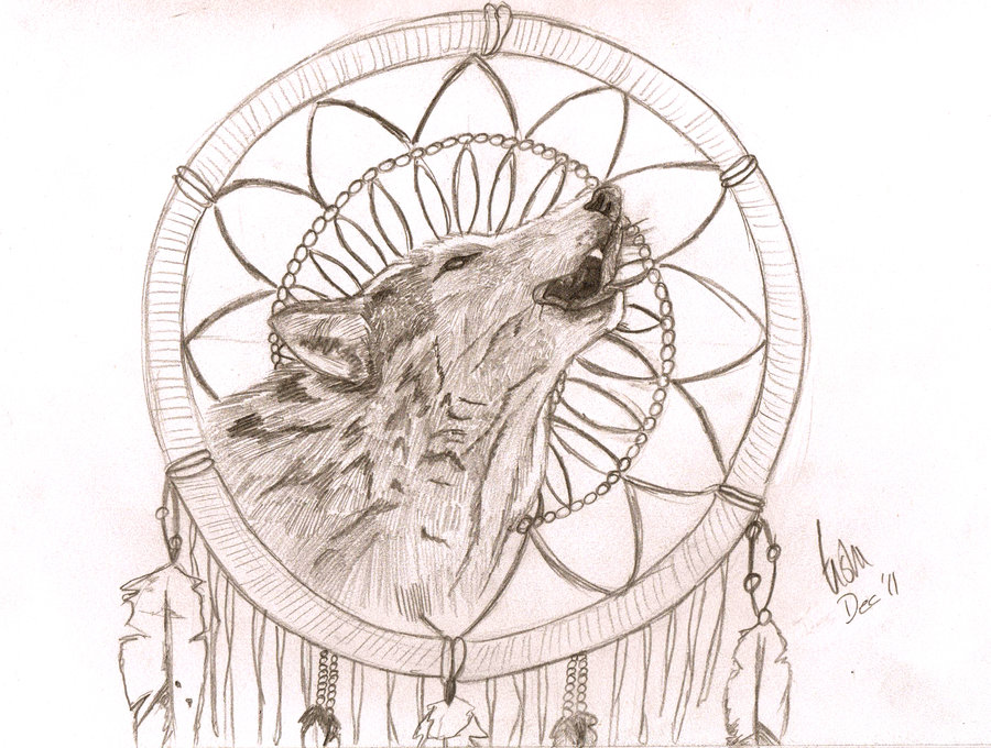 900x680 wolf dreamcatcher drawing - Wolf Dreamcatcher Drawing