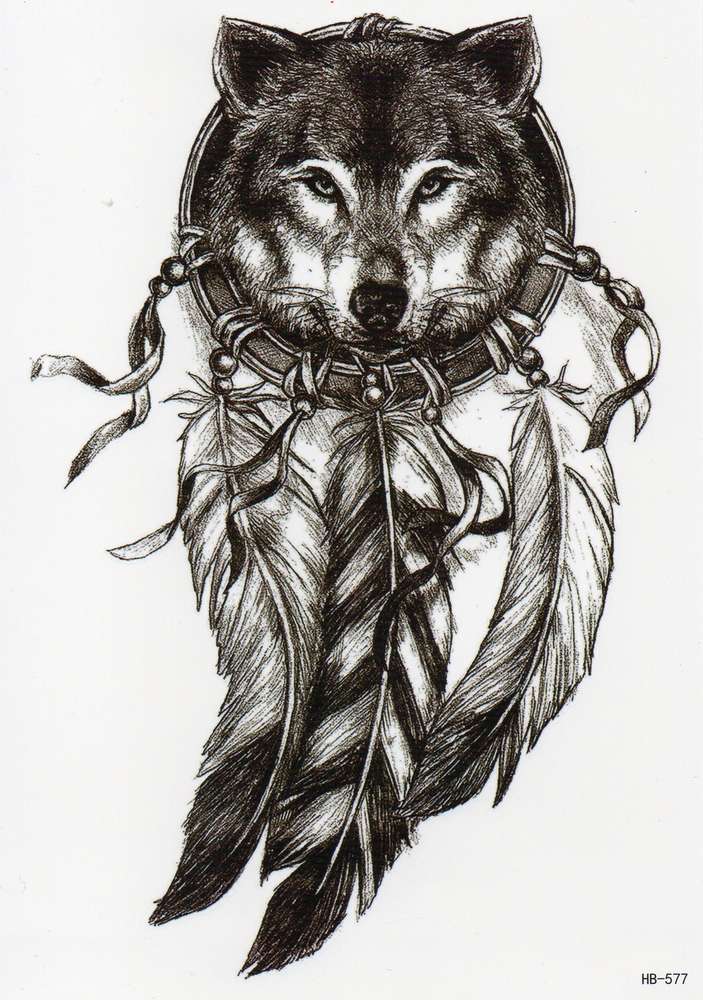 703x1000 wolf dreamcatcher feather - Wolf Dreamcatcher Drawing
