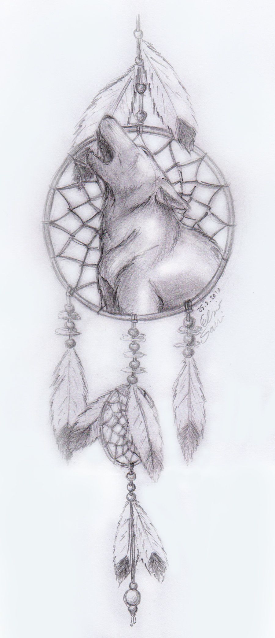 900x2086 Dream Catcher Drawings Howling Wolf Dreamcatcher - Wolf Dreamcatcher Drawing