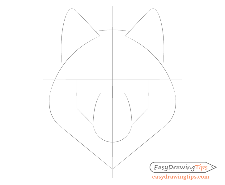 728x600 How To Draw A Wolf Face Head Step - Wolf Face Drawing