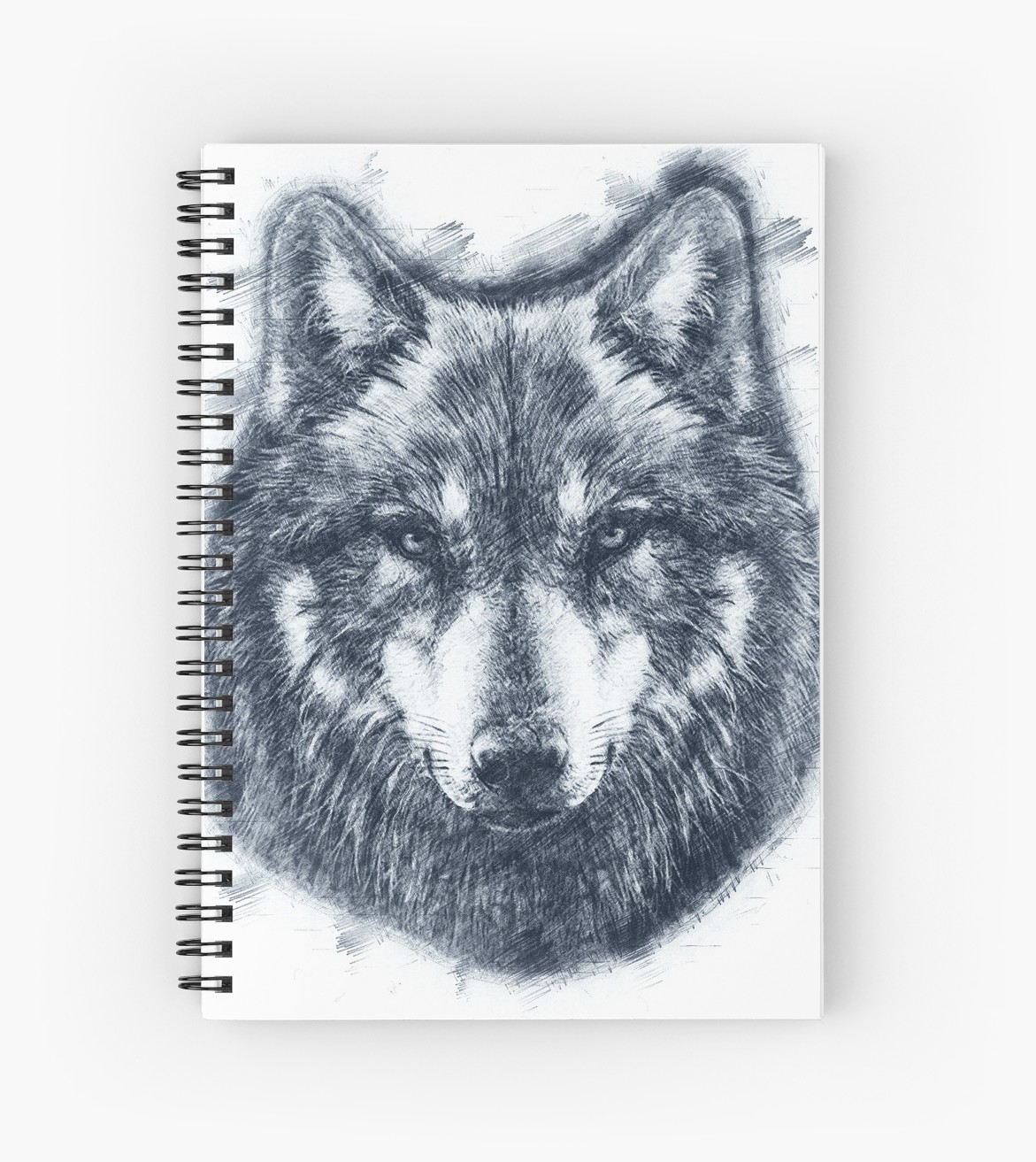 1171x1313 Wolf Face Drawing Spiral Notebooks - Wolf Face Drawing