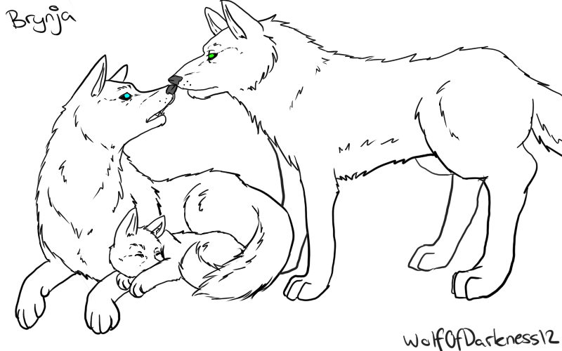 800x500 Family Drawing Wolf For Free Download - Wolf Family Drawing