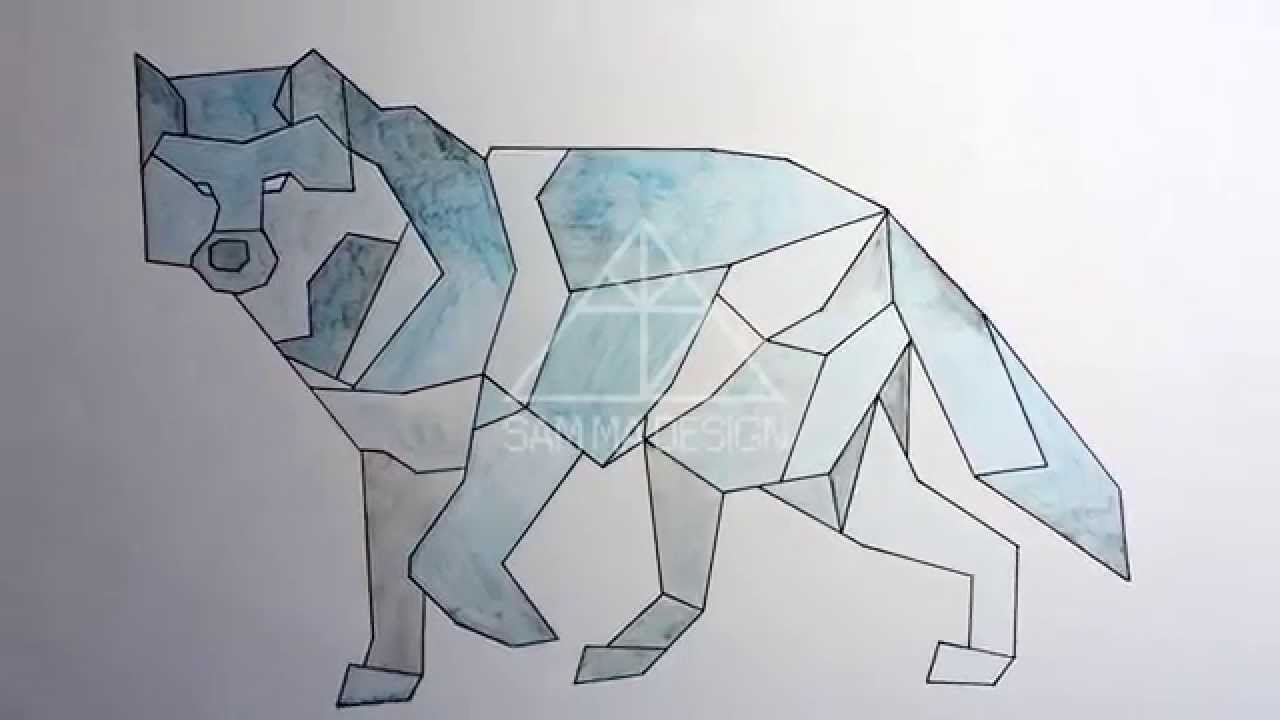 1280x720 geometric wolf - Wolf Geometric Drawing