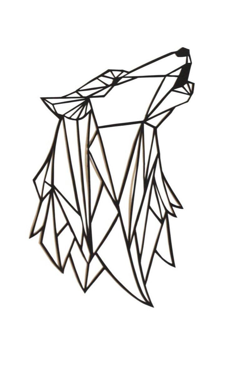 794x1188 original wolf papercut art geometric paper original etsy - Wolf Geometric Drawing