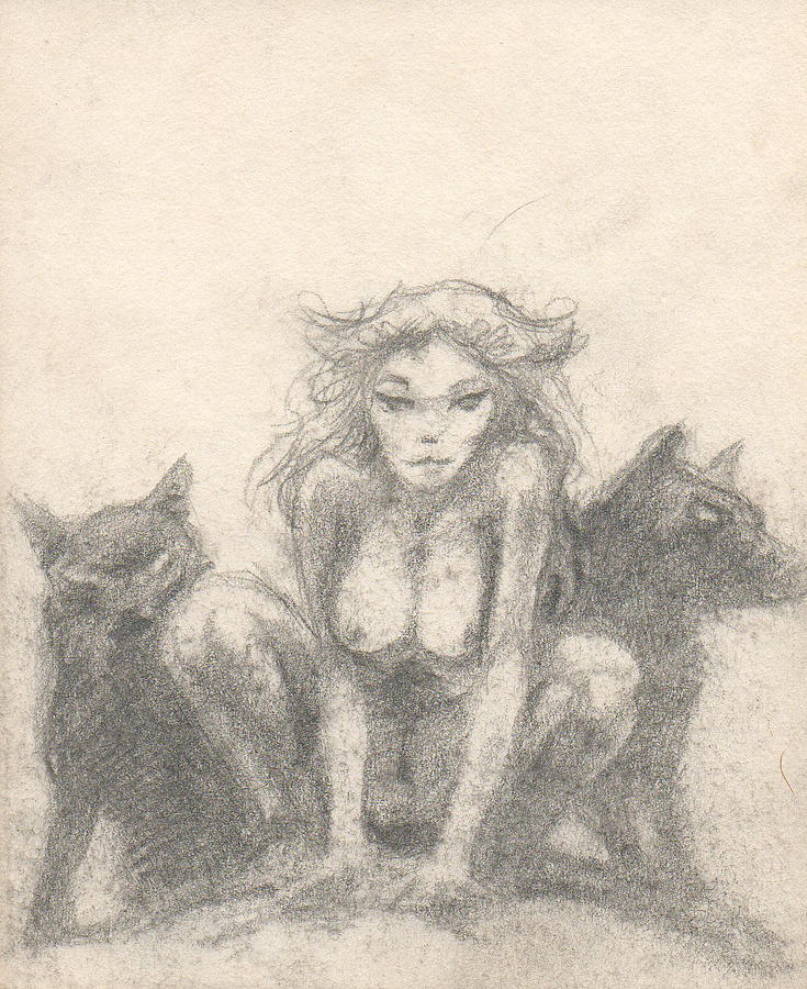 735x900 Wolf Girl Drawing - Wolf Girl Drawing