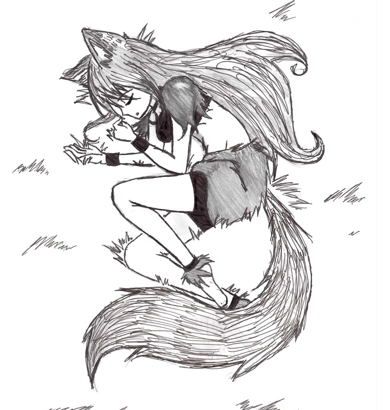 Wolf Girl Drawing At Paintingvalley Com Explore Collection Of