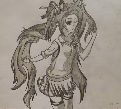 389x350 Wolf Girl Drawing - Wolf Girl Drawing