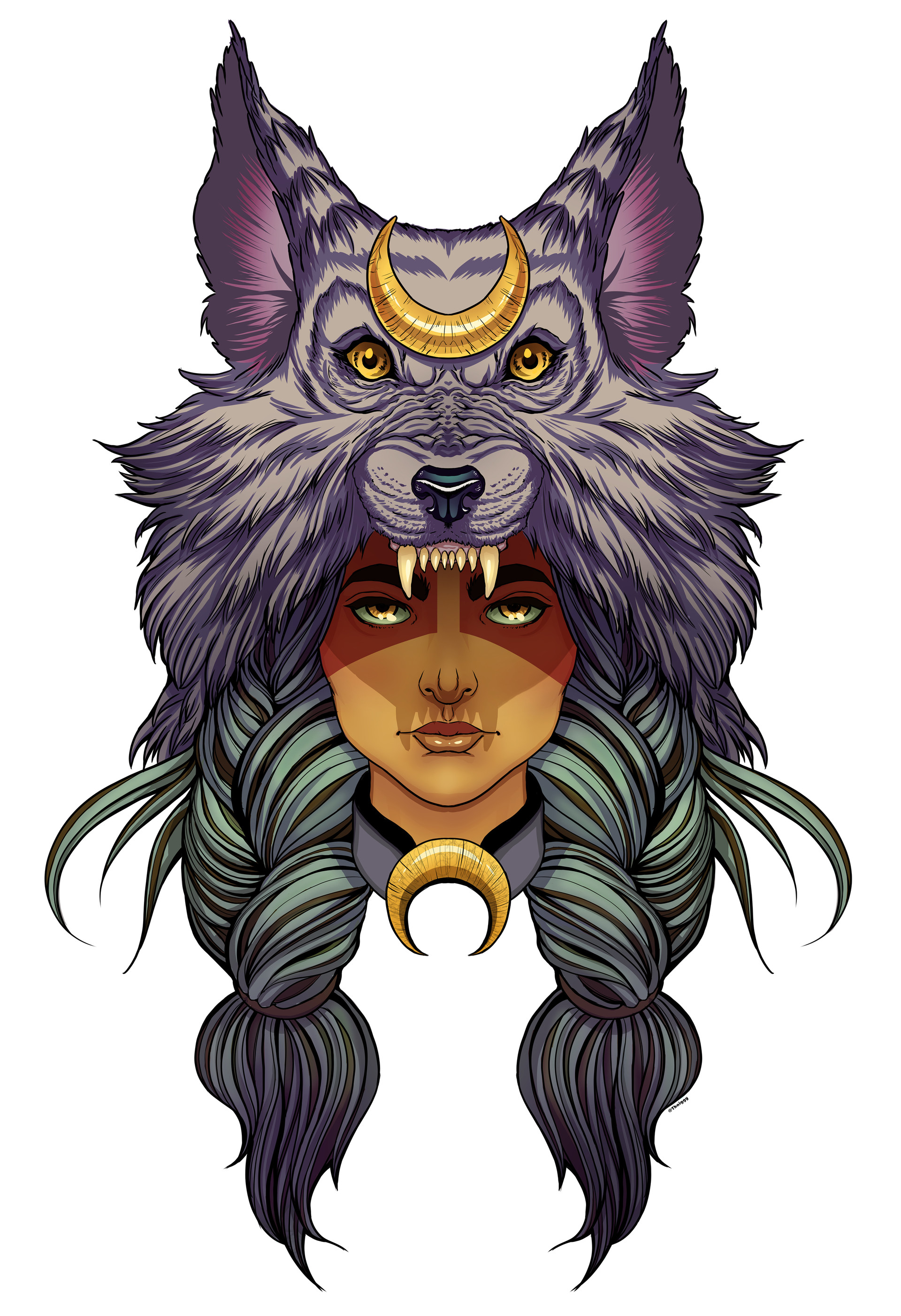 1920x2804 Artstation - Wolf Girl Drawing