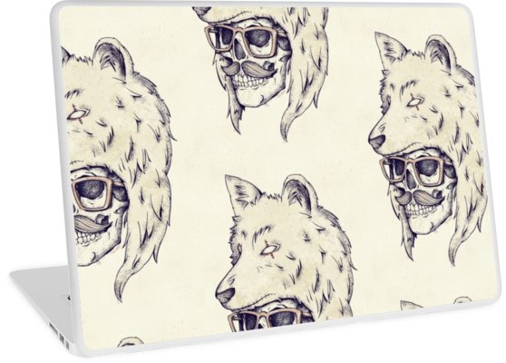 558x400 Wolf Hat Laptop Skins - Wolf Hat Drawing