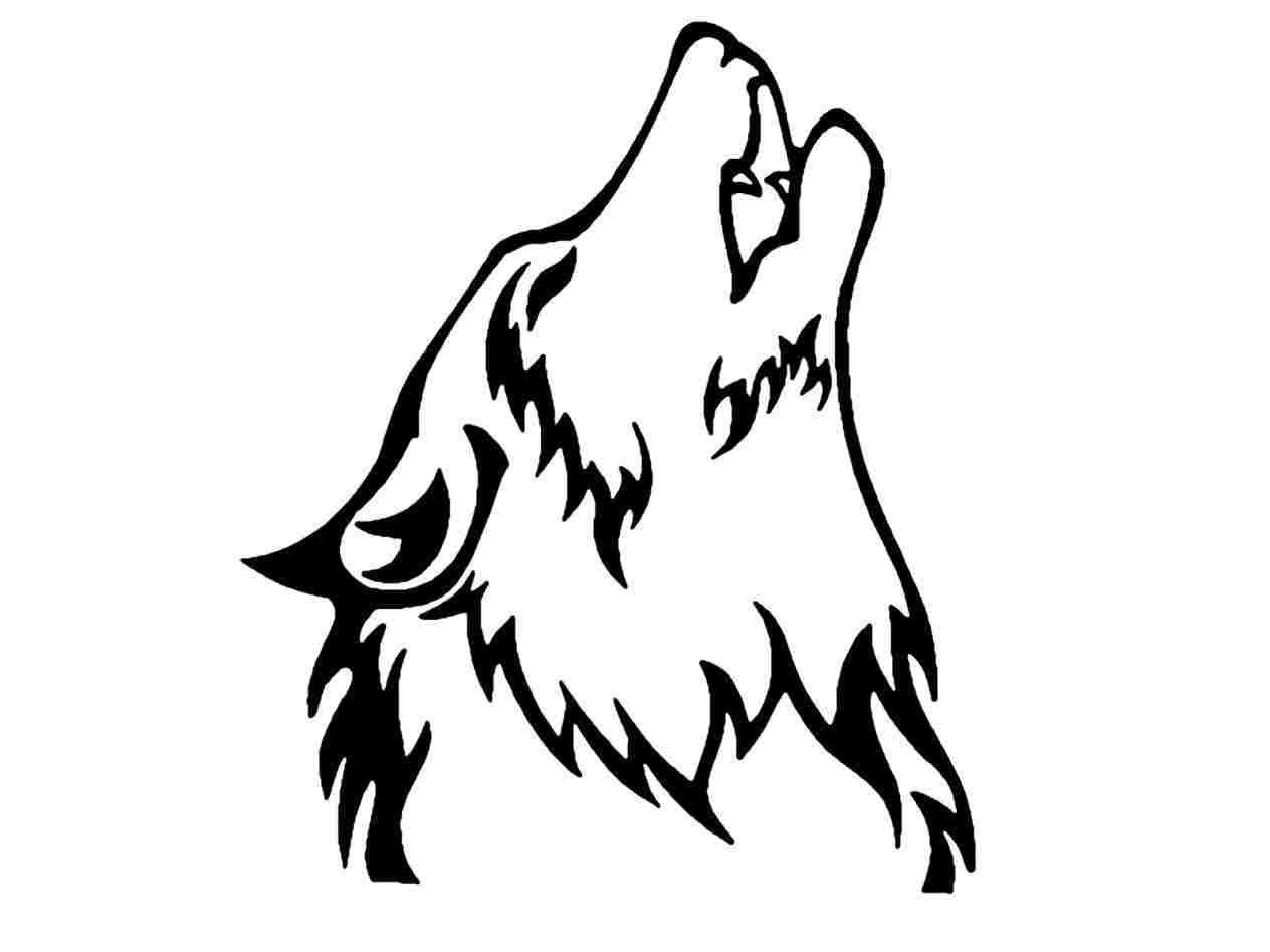 1264x948 Outline Howling Wolf Head Drawing Drawing Fine Art - Wolf Head Drawing