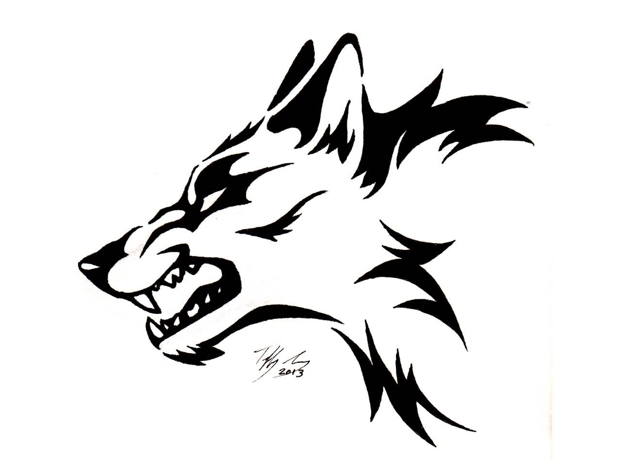 Wolf Head Drawing At Paintingvalley Com Explore Collection Of