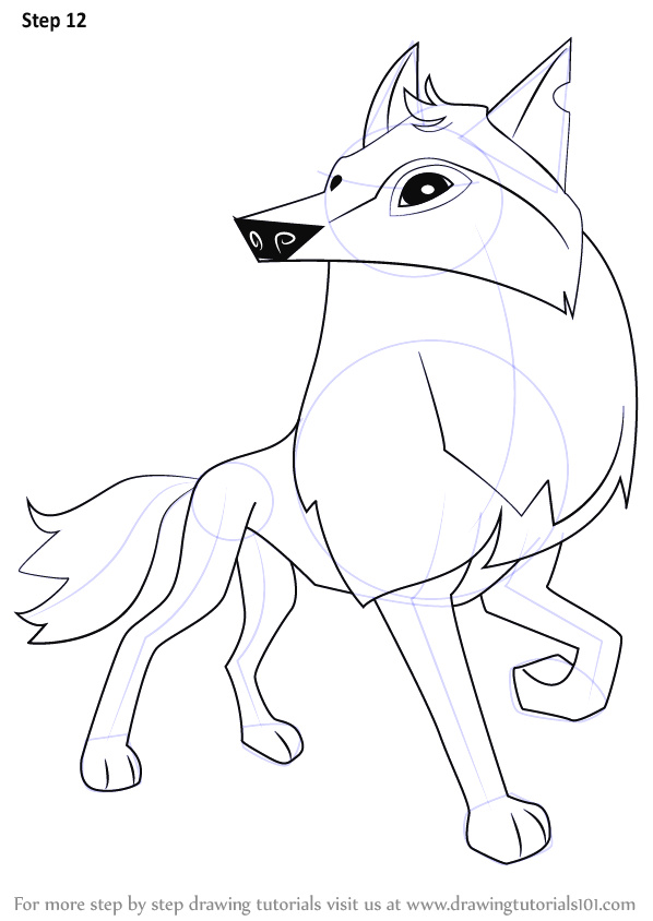 598x844 How To Draw An Easy Wolf Head Learn How To Draw Arctic Wolf - Wolf Head Drawing Step By Step