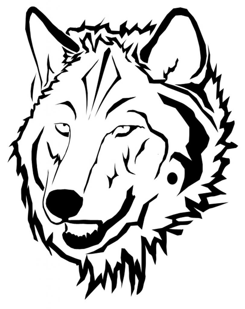812x1024 Head Drawing Clipart - Wolf Head Line Drawing