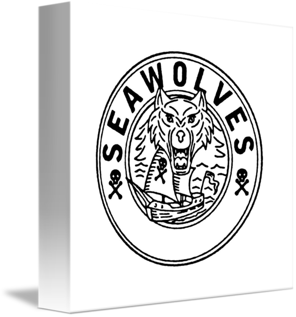 606x650 Sea Wolf Pirate Sailing Ship Circle Line Drawing - Wolf Head Line Drawing