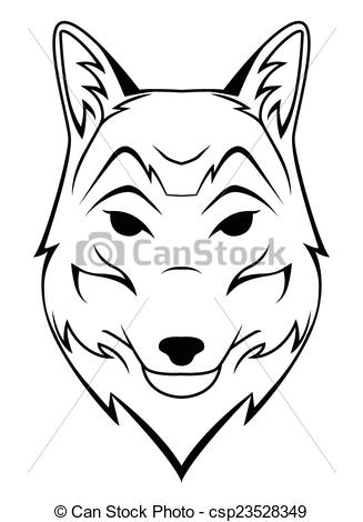 327x470 Wolf Head Tattoo - Wolf Head Line Drawing