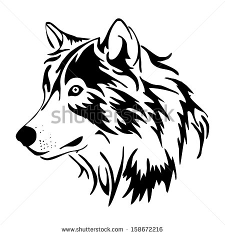 450x470 Wolf Head Vector Images - Wolf Head Side View Drawing