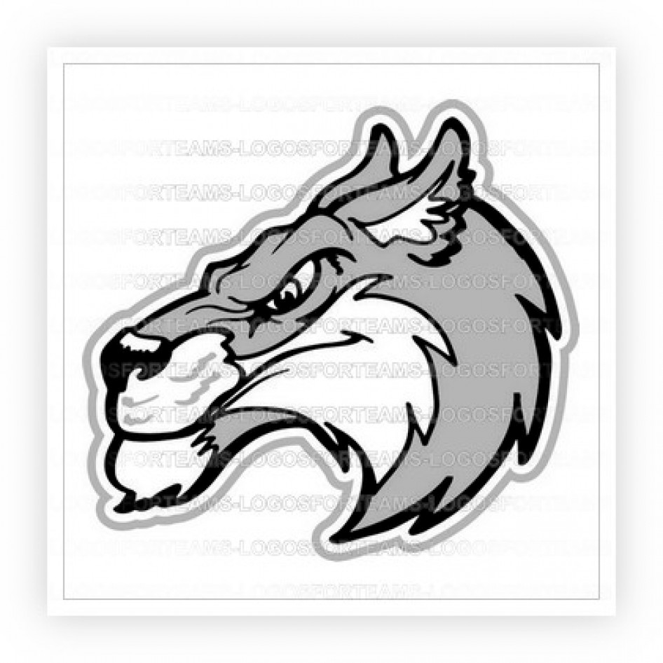 946x946 Mascot Logo Part Of Wolf Head Side View - Wolf Head Side View Drawing