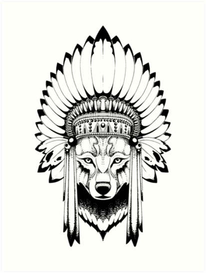 Wolf Headdress Drawing at PaintingValley.com | Explore collection of ...