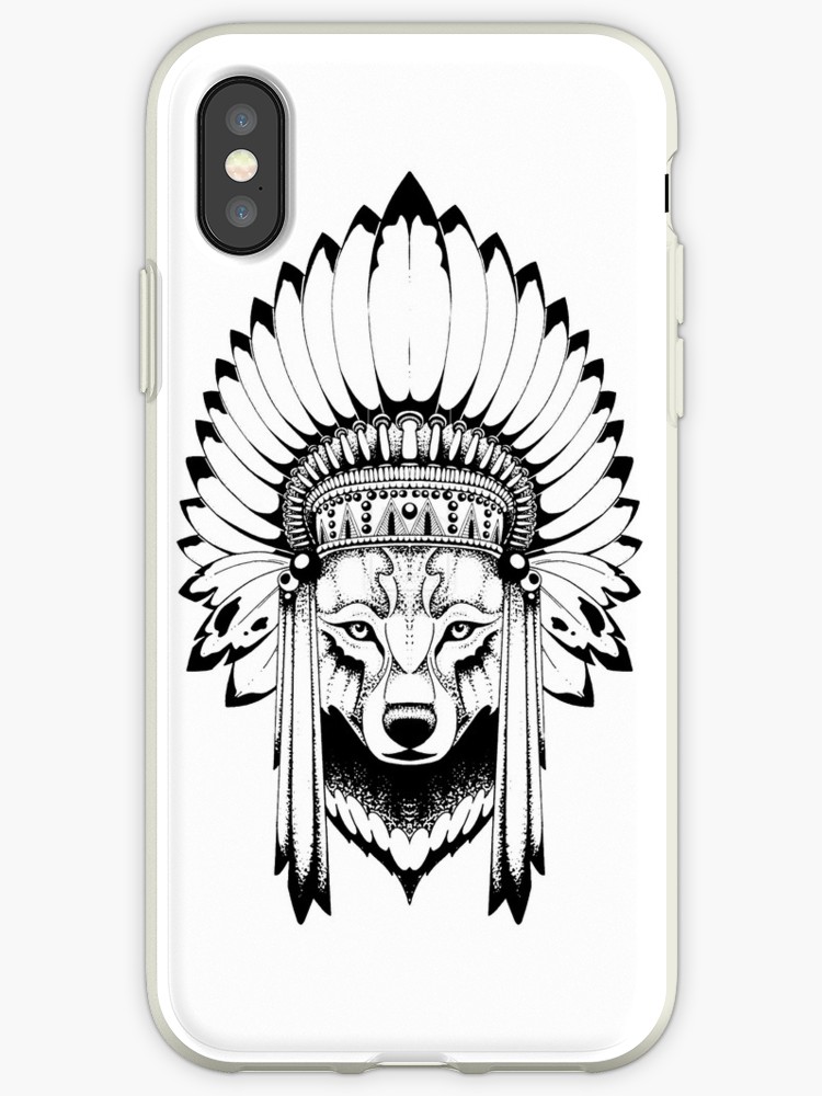 750x1000 indian wolf headdress iphone cases covers - Wolf Headdress Drawing